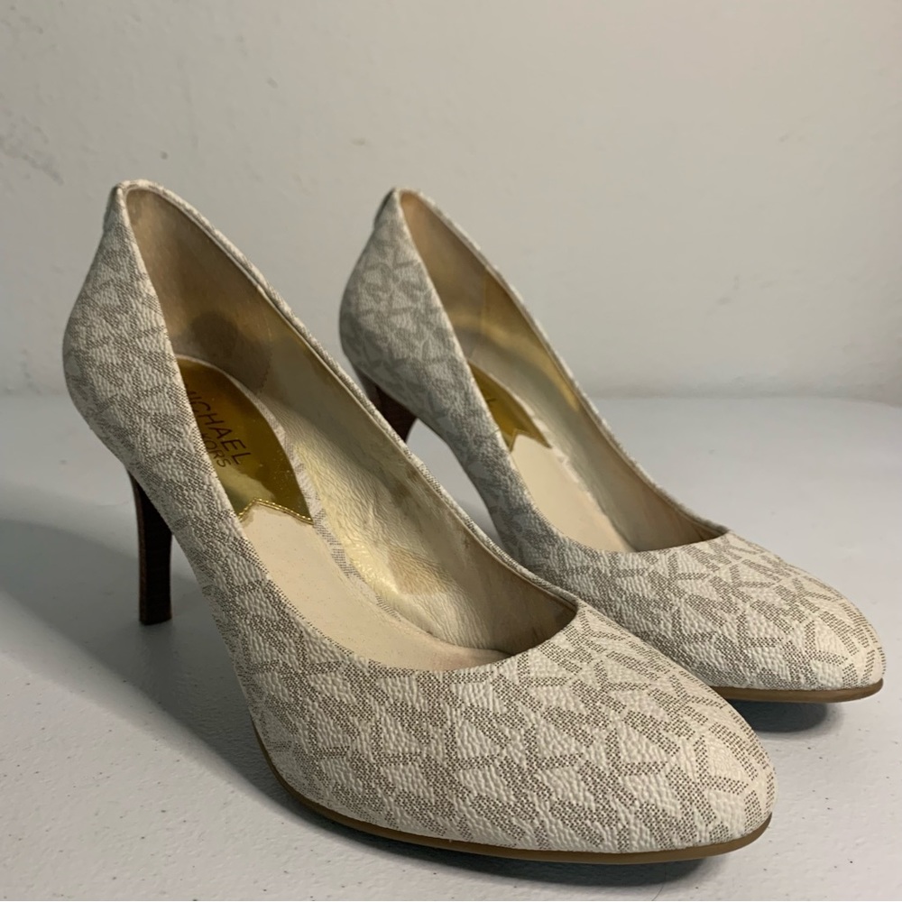 Michael Michael Kors White Flex Signature Logo heels